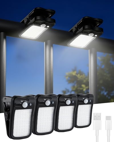 Clip On Solar Fence Lights Outdoor Waterproof 4 Pack