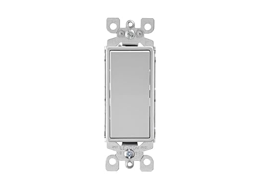 Leviton 15 Amp Decora Rocker Single-Pole Switch, Grounding, 5601, Light Gray