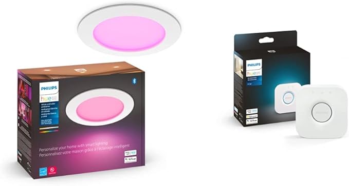 Philips Hue Slim 6" Downlight, White and Color LED Smart Light (Bluetooth Compatible) Bridge