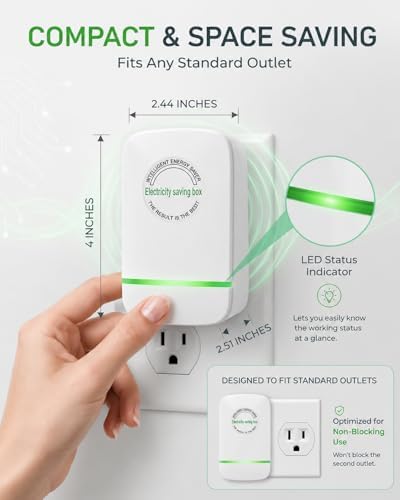 Electricity Saving Box 4 Pack, Outlet Power Device with US Plug for Home, Office & Indoor Use