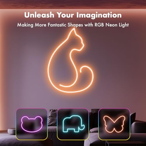 SILFU Neon Rope Lights, 50FT RGB LED Strip Lights