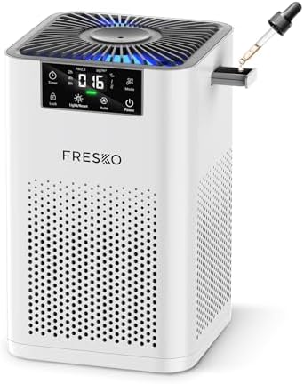 FRESKO Small Air Purifier for Bedroom, Sleep Mode, Aromatherapy