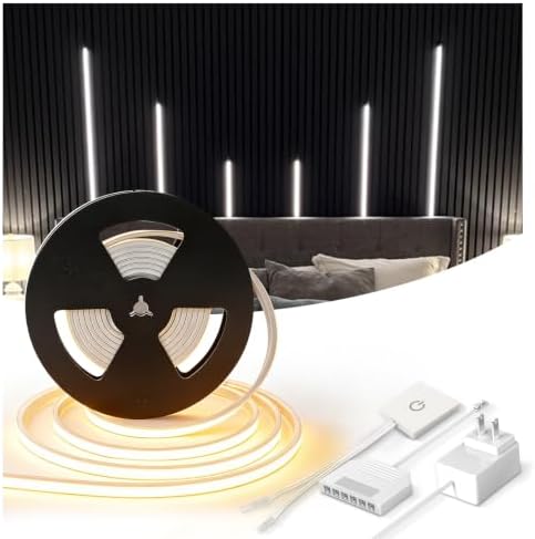 V4light 16.4ft Silicone LED Light Strip CRI90 Dot-Free Wood Slat Wall Light