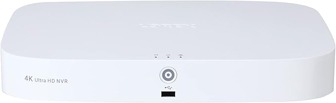 Lorex 4K Ultra HD 8 Channel 2TB IP Security System Network Video Recorder (NVR) with Smart Motion Detection, Voice Control and Fusion Capabilities, White