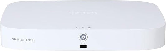 Lorex 4K Ultra HD 8 Channel 2TB IP Security System Network Video Recorder (NVR) with Smart Motion Detection, Voice Control and Fusion Capabilities, White
