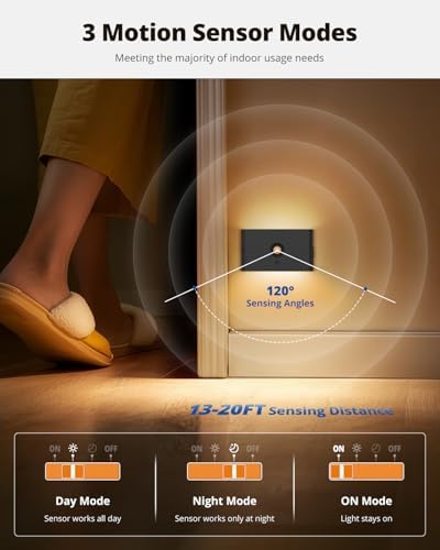 wowatt 8PCs Rechargeable Stair Lights Motion Sensor Indoor,3 Color Changing