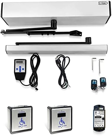 Olideauto Handicap Door Opener Touch Free Open Door,with Touchless Wireless Square 4.5'' Handicap Push Buttons Wave Sensor to Open Olide-512N
