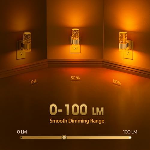 Briignite Night Light, 2 Pack Dimmable Night Lights Plug into Wall