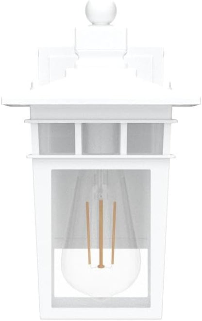 White Outdoor Porch Lights with GFCI Outlet,Dusk to Dawn Outdoor Lighting Work with Security Camera,Aluminum Exterior Outdoor Wall Lights Fixture,Waterproof Outside Lights for House,Bulb not Included