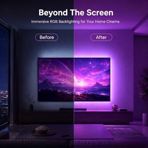 LED Lights for TV,RGB TV Backlight Behind,16.4ft LED Lights for 45-75 Inch TVs,Music Sync Bluetooth APP & Remote Control USB Powered Strip Lights for Bedroom Xmas Home Décor