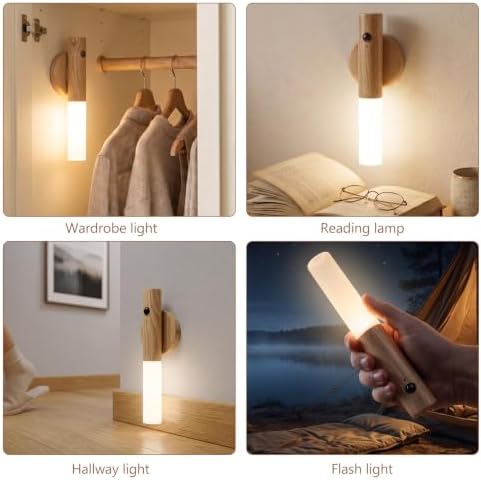 Motion Sensor Wall Lights, Rechargeable Battery Operated Wall Sconce, 2PC