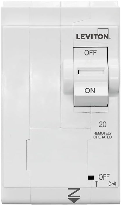 Leviton 2nd Gen Smart Circuit Breaker with Remote Control, Standard, 2-Pole 20 Amp, 120/240-Volt and 120/208-Volt, 10kA Interrupt Rating, LB220-ST