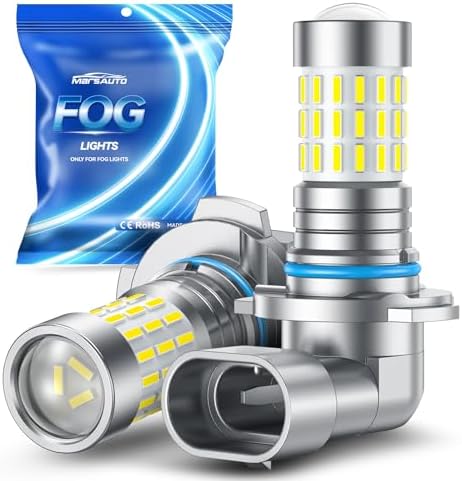 Marsauto 9145 H10 LED Fog Light Bulbs, 10,000 lumens 6000K Cool White, 48 Chips DRL Bulb, H10 Led Bulb 1:1 Mini Size 9140 9040 9045 Led Fog Lights, 360° Illumination, Side Marker Lights