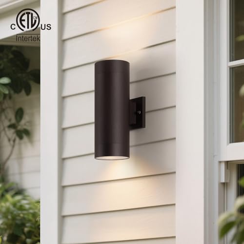 mirrea 12" Modern Outdoor Porch Light 2 Lights, 2 Pack, Oil Rubbed Bronze