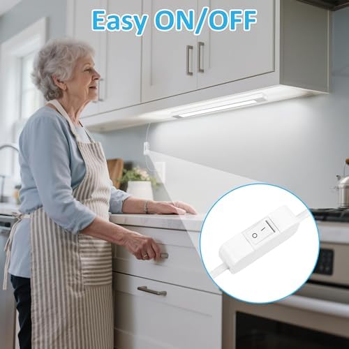 maylit Plug in Under Cabinet LED Light Bar, Ultra-Bright, Wired, 14 Inch