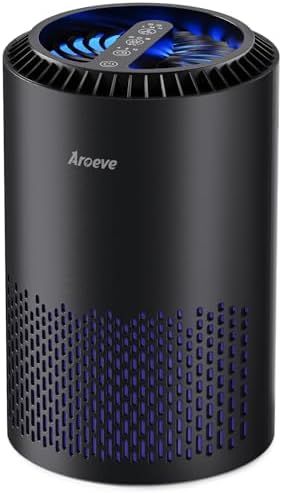 AROEVE Air Purifiers for Bedroom with Sleep Mode Speed Control-MK01A(Black), Medium (Pack of 9)