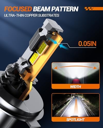 SEALIGHT H4 Bulbs, 80,000LM H4 9003 Light Bulbs with 25000RPM Cooling Fan, LED Fog Light, Plug-N-Play, Pack of 2