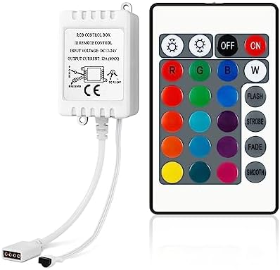 RGB LED Light Strip Remote Controller, 24 Key Wireless IR Remote Controller