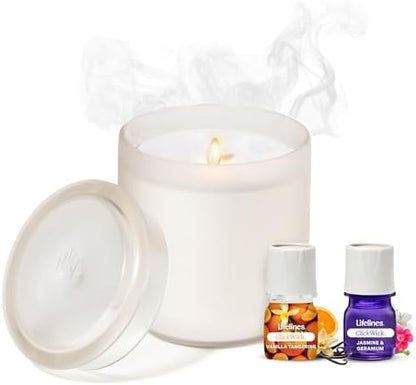 Lifelines Flameless Candle Diffuser with 2 Clickwick Essential Oil Blends