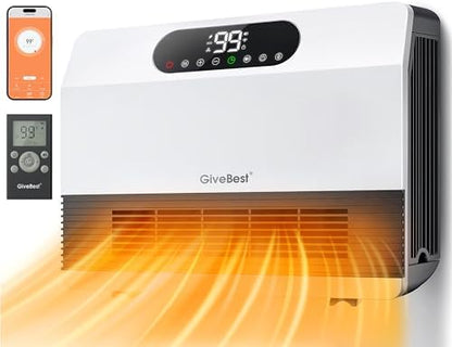 GiveBest Electric Wall Mounted Heater, 1500W Space Heaters for Indoor Use
