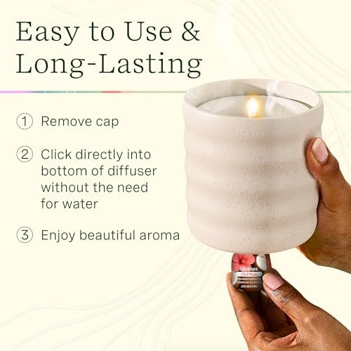 Lifelines Flameless Candle Diffuser with 2 Clickwick Essential Oil Blends