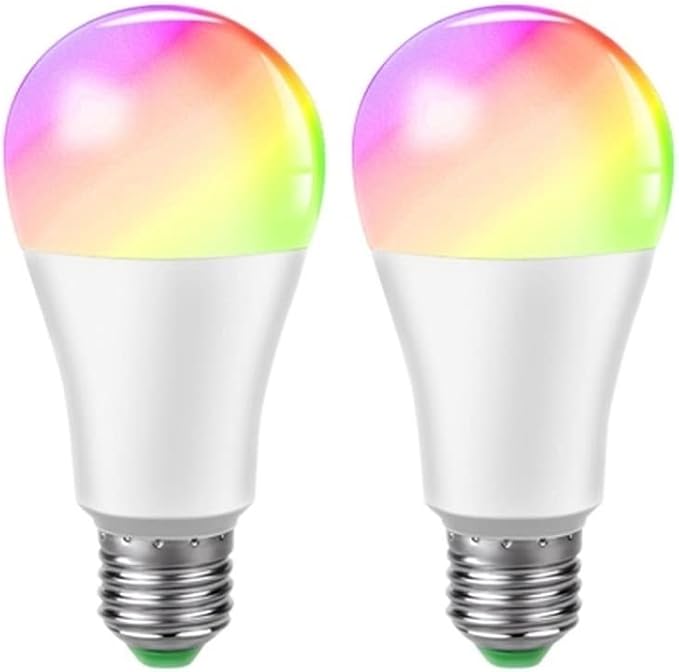 Home Bulbs, Pack of 2, LED Light Bulb AC85-110V 15W E27 RGBW Light Bulb Music Control Multicolor Smart Lamp Household Lamp