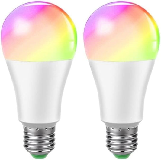 Home Bulbs, Pack of 2, LED Light Bulb AC85-110V 15W E27 RGBW Light Bulb Music Control Multicolor Smart Lamp Household Lamp