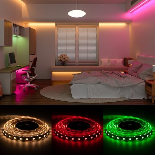 BTF-LIGHTING RGBW LED Strip Warm White 16.4ft 60LED DC24V UL Listed IP65