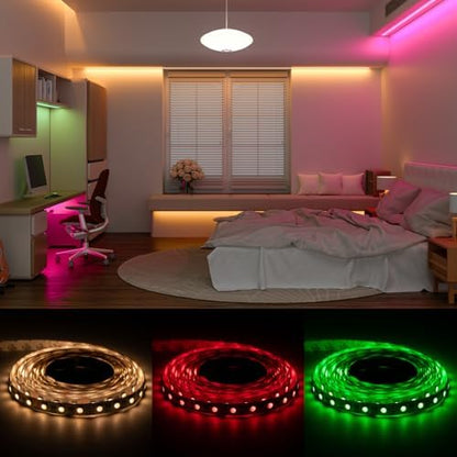 BTF-LIGHTING RGBW LED Strip Warm White 16.4ft 60LED DC24V UL Listed IP65