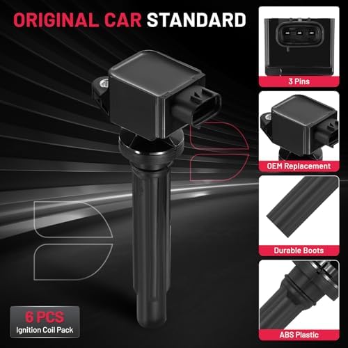 BDFHYK Ignition Coil Packs UF562 Compatible with Suzuki SX4 2007-2009 2.0L l4 Grand Vitara 2006-2008 2.7L V6 Suzuki Oem Coil Pack Coil for 5C1785 E1062 52-2140 IC642 3340065J00 Set of 6