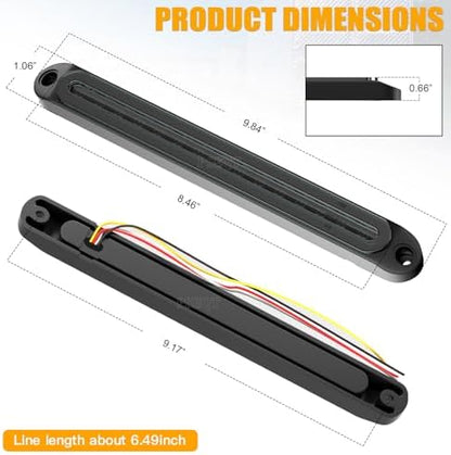 PSEQT 3 Color Trailer Tail Brake Stop Turn Signal Running LED Lights Bar Amber Red Green Rear Identification Marker Waterproof Light Strip for Trailer Truck Pickup Offroad RV ATV UTV Bus Van, 2Pcs