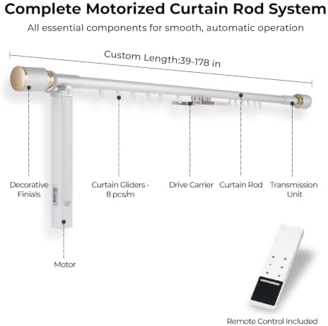ZSHINE Electric Single Rod Motorized Poles (White)