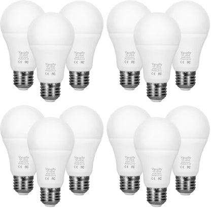 Vgogfly Dusk to Dawn Light Bulb 7W Smart Dusk Till Dawn LED Photo Sensor Bulbs E26 Base Socket Outdoor Indoor Lighting Lamp Auto On/Off (Cool White, 12-Pack)