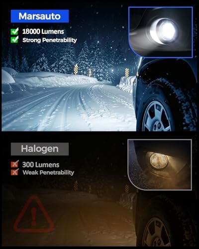 Marsauto 9006 LED Fog Light Bulbs, 18,000LM HB4 9006 LED Bulb