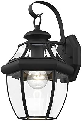 Livex Lighting 2151-04 Monterey 1-Light Wall Lantern, Black