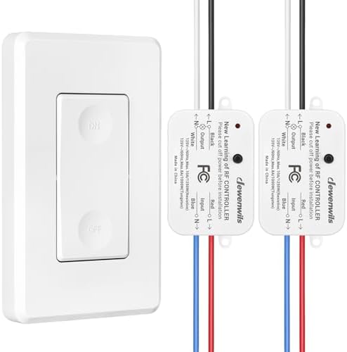 DEWENWILS Wireless Light Switch and Receiver Kit Remote Control Wall Switch