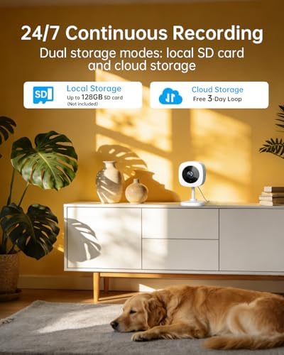 Armorcope WiFi Cameras for Home Security,2K Indoor Home Camera with AI Motion Detection,Night Vision, 2-Way Audio for/Pet/Dog/Baby Monitor, Cloud & 24/7 SD Recording, Phone App (4Pack)
