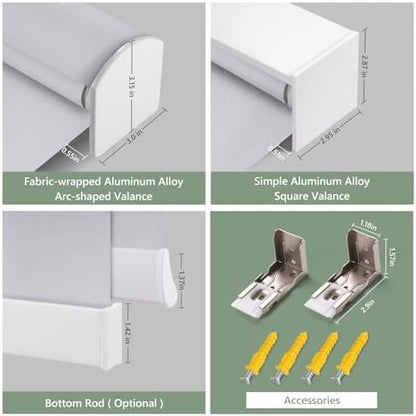 ZSHINE Motorized Blackout Roller Shades Remote Control Rechargeable(82026E)