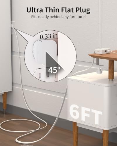 Desk Clamp Power Strip with 4 Outlets & 4USB, 6FT Extension Cord for Home
