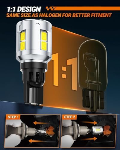 SEALIGHT 912 921 LED Bulbs Reverse Lights 6500K White, 600% Brighter T15 LED Backup Light Bulb for 906 904 922 W16W Super Bright Canbus Error Free Plug and Play Light Bulb, Pack of 2