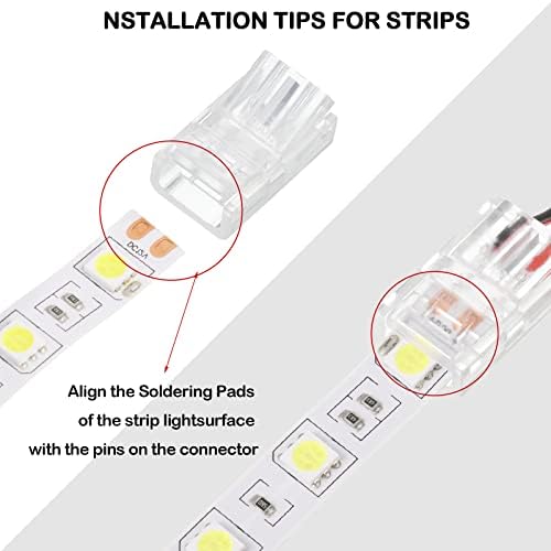 Flutesan 20 Pcs 2 Pin 8 mm LED Strip Connector RGB Lights