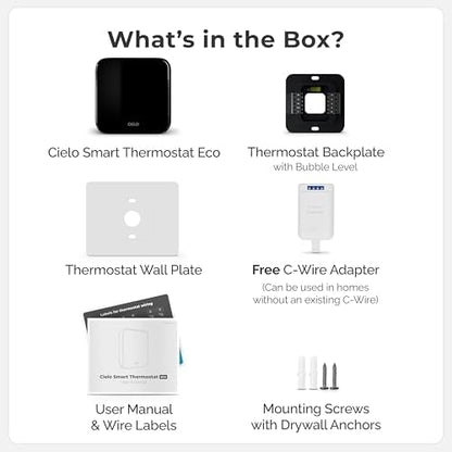 Cielo Smart Thermostat Eco for Central HVAC, Energy Star Certified (Black)