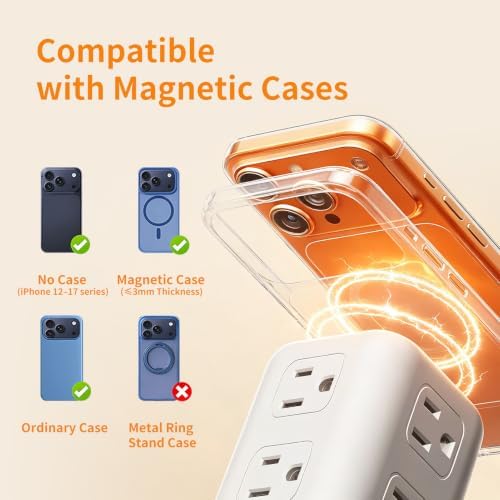 Extension Cord with Multiple Outlets, SMALLRT Power Strip Tower, Outlet Extender with 12 AC Outlets 4 USB, 6.5FT Extension Cord for Home Dorm Room, Office Supplies,Overload Protection