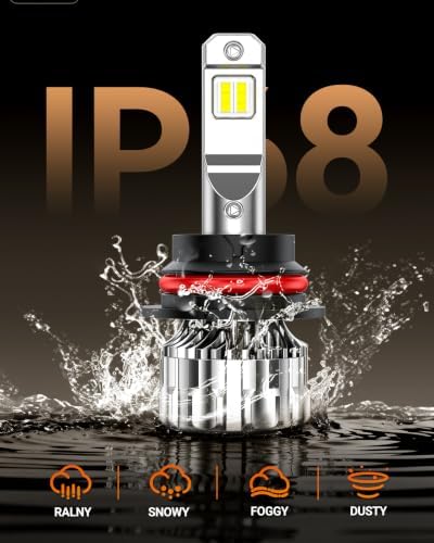 SEALIGHT 9004 Bulbs 70000LM Brighter, 6500K Xeon White S6 9004 Fog bulbs, 60000+ Ultra-long Life HB1 Dual Bulbs with Fan, 5 Min Plug-N-Play, Marker Light Assemblies, Pack of 2