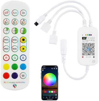 Smart WiFi & IR Dual-Control RGB Remote Controller, 24-Key Music Controller