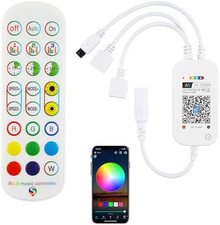 Smart WiFi & IR Dual-Control RGB Remote Controller, 24-Key Music Controller
