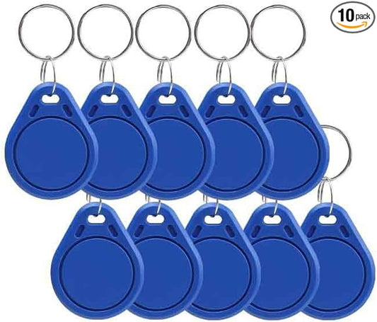 10 PCS 13.56 MHz UID Writable Rewritable Clone IC Smart Keychain, Compatible with MIFARE Classic 1K, RFID Blank Tag for Access Control Key Tag Rewritable (10 PCS)