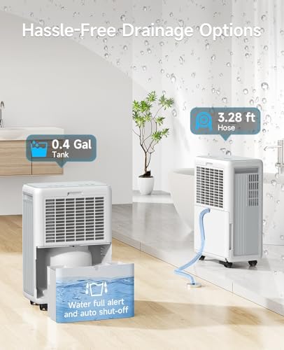 30 Pints Dehumidifier for Basement & Bathroom with Auto Defrost