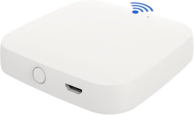 White Mesh Bluetooth WiFi Gateway - 2.4GHz Only, 10m Coverage 128 Devices, Compatible with Tuya Alexa Google Home Home Assistant, Easy Setup (Micro USB)