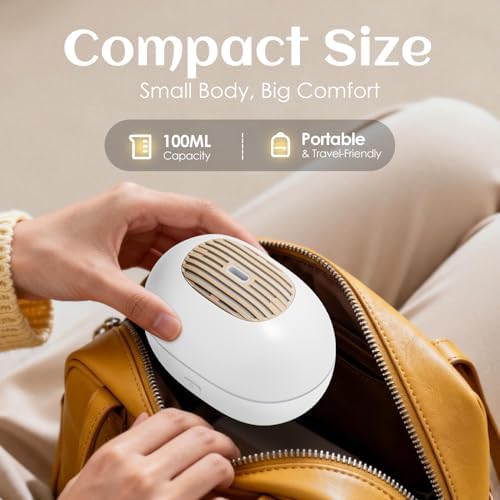 Soulorigin 100ml Mini Essential Oil Diffuser, Portable Aromatherapy Diffuser with Warm Light, One-Button Control, Auto Shut-Off, Quiet Ultrasonic Mist for Home, Travel, Yoga, Meditation (White)